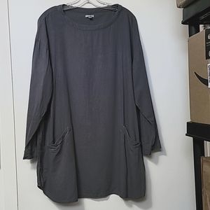 Urban Outfitters Ecote Cocoon Dress Gray Linen Pockets Size: Small Women's